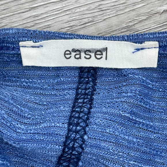 EASEL - Boho Sharktail Tank Mini Dress in Blue with Paisley - Size Small - Picture 3 of 8